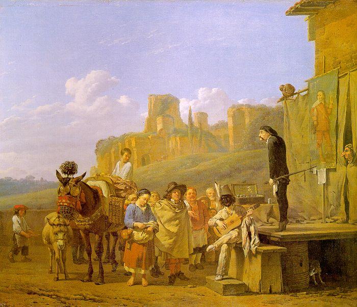 DUJARDIN, Karel A Party of Charlatans in an Italian Landscape df